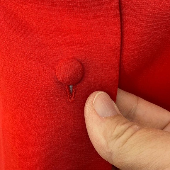 Vintage Morton Myles for Malcolm Charles red button front blouse - Picture 3 of 16